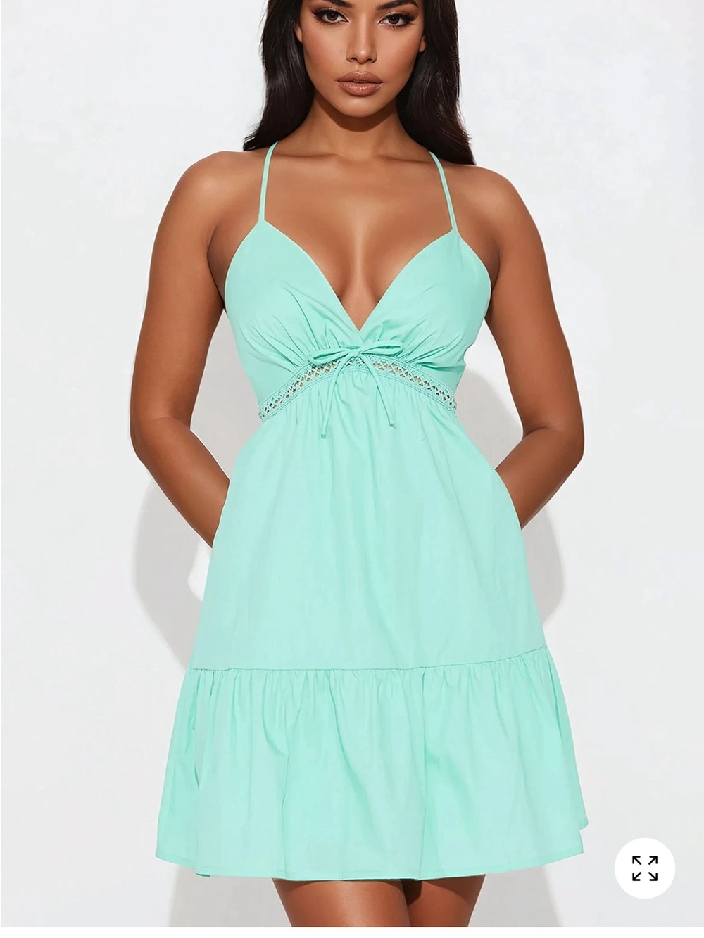 Spaghetti strap Mint Green Summer Sundress